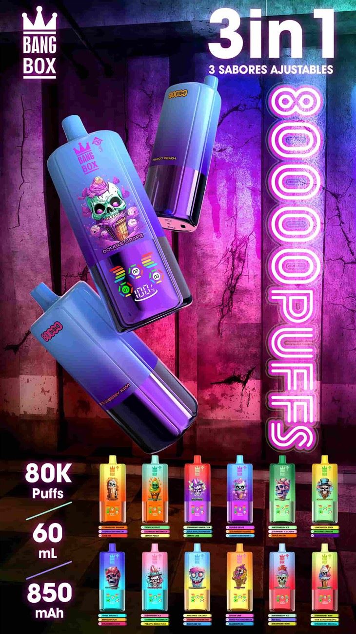 BANG BOX 80k Puffs 3 în 1 țigară electronică cu aromă reglabilă